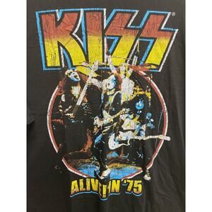 KISS T-Shirt Size 2X Alive In 75! Black New With Tags Band Metal Rock